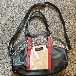 Disney Mickey and Minnie Black and Cream Women's Bag with Red Accents
